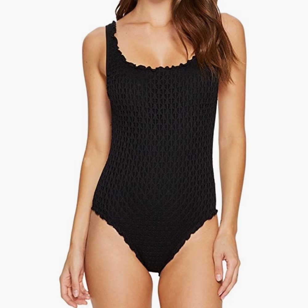 SEAFOLLY Havana crochet one piece black swimsuit
